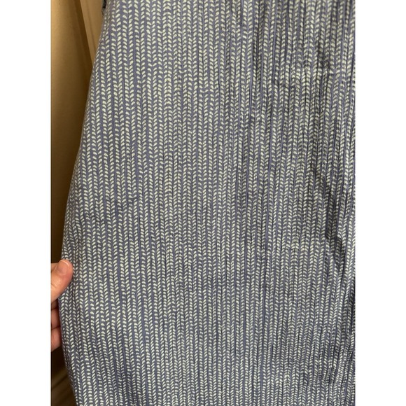 L.L.Bean Organic Cotton Button Down Blue/Green Top Blouse Short Sleeve Light - Picture 9 of 11